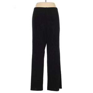 Talbots High Waist Straight Leg Pull-on Packable Career Pants Black Large Rayon